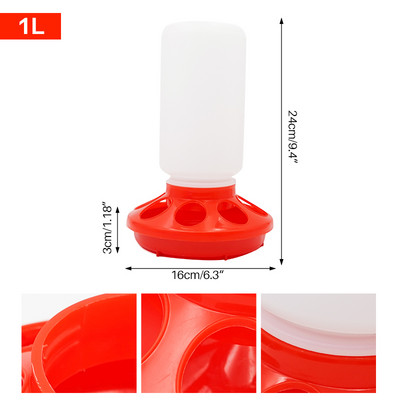 Găleată automată de hrănire pentru pui, păsări de curte, capacitate de 1 l, hrănitoare pentru porumbei pentru pui de prepeliță, instrumente de hrănire pentru animale de curte 1 buc.