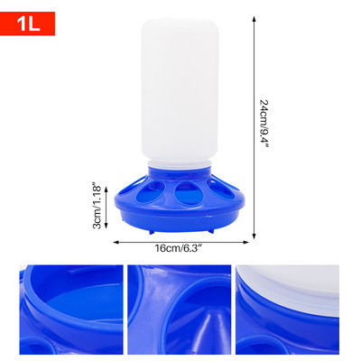 Găleată automată de hrănire pentru pui, păsări de curte, capacitate de 1 l, hrănitoare pentru porumbei pentru pui de prepeliță, instrumente de hrănire pentru animale de curte 1 buc.