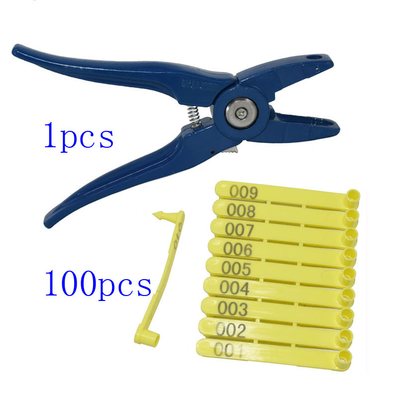 Životinje, životinje, ušne markice, kliješta, psi, zečevi, ovčje ušne markice, najlonski materijal, ovce, laserske ušne markice, 100 kom.