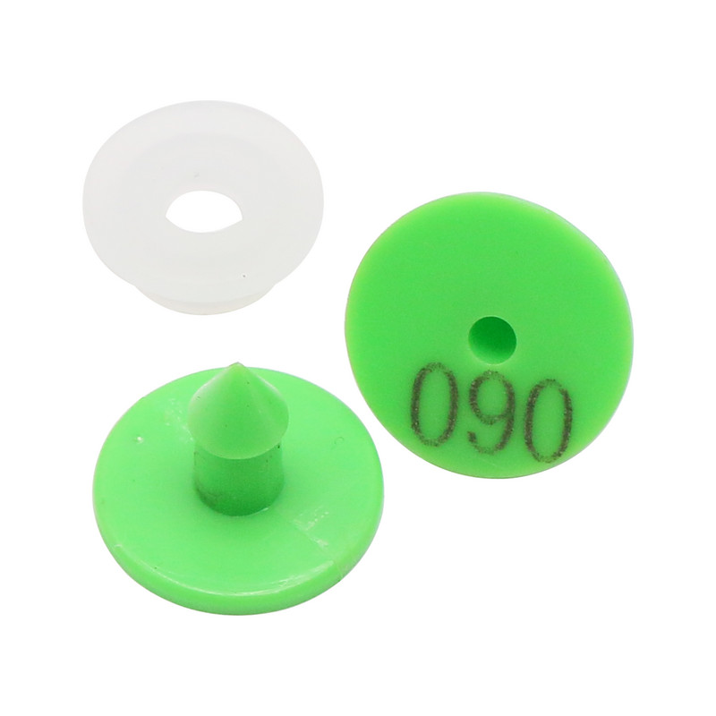 100 set de semne de etichetă de ureche de iepure cu cuvinte, cercei de plastic pentru cap de tip cu laser, carte de identificare pentru animale de fermă, animale de fermă