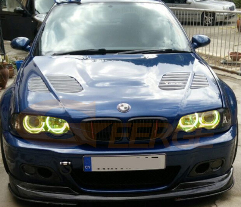 Skirta BMW E46 Coupe kabrioletui sedanui M3 RF nuotolinio valdymo pulto Bluetooth APP Multi Color DTM M4 Style RGB LED Angel Eyes Kit Halo žiedai