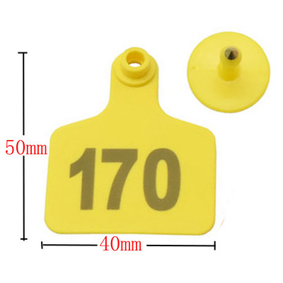 (Nr. 001-100) Patru opțiuni de culoare Laser cu cuvântul el Semnalizare urechi porc Porc Bovine Oi Număr de identificare Scroafă Placă pentru ureche 100 buc