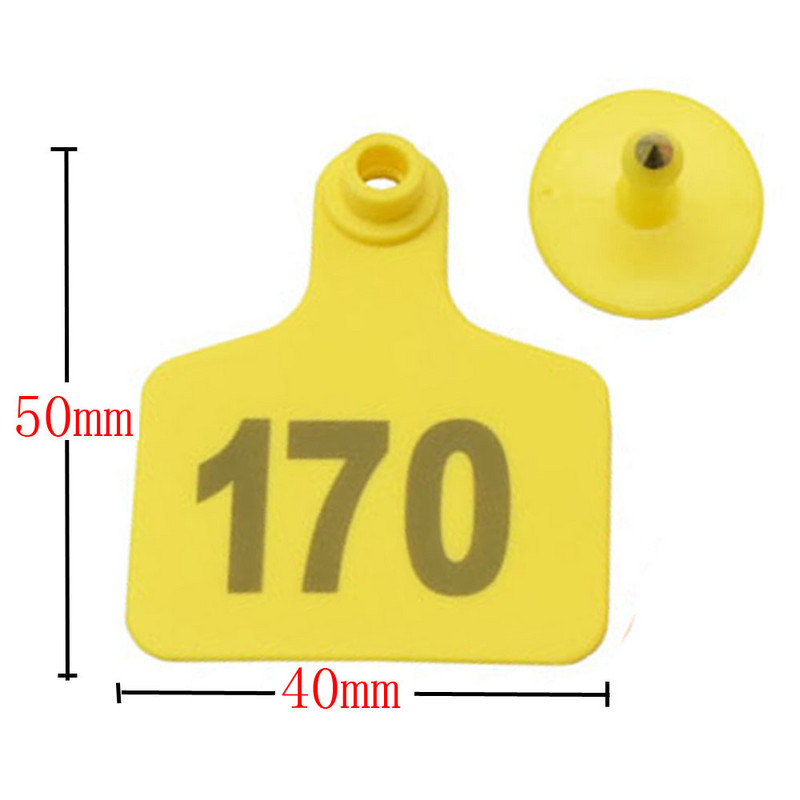 (Nr. 001-100) Patru opțiuni de culoare Laser cu cuvântul el Semnalizare urechi porc Porc Bovine Oi Număr de identificare Scroafă Placă pentru ureche 100 buc