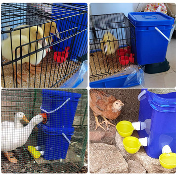 Τροφοδότης πόσιμου νερού για κοτοπουλάκια Duck Goose Turkey QuailAutomatic Chicken Water Cup Waterer Bowl Kit Farm Coop Poultry Waterer