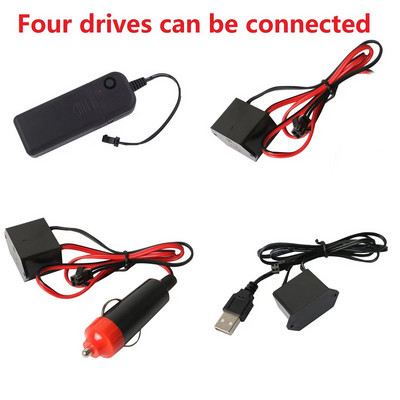 Neonsko svjetlo EL Žica Driver Inverter PC USB Auto Utikač Adapter Kontroler EL Žica Splitter Konektori Kabel 1 do 2/3/4/5