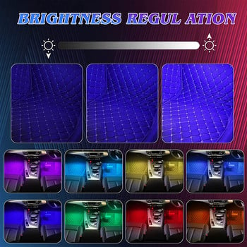 4 PCS LED Light Bar Интериор на автомобила Декоративна атмосфера RGB лентови светлини USB ПРИЛОЖЕНИЕ С дистанционно управление Музикални ритъм мигащи лампи