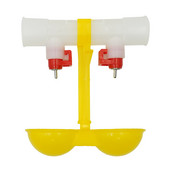 1 buc. Bol pentru adăpator de pui cu două sfarcuri Fântână automată pentru adăparea pui de pasăre de băut cană suspendată pentru hrănire