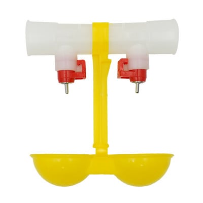 1Pcs Chicken Double Nipple Drinker Bowl Automatic Waterer Fountain Poultry Chick Drinking Hanging Cup Feeding Supplies