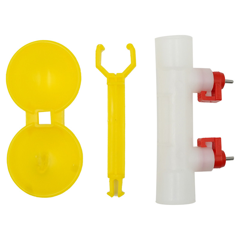 1 buc. Bol pentru adăpator de pui cu două sfarcuri Fântână automată pentru adăparea pui de pasăre de băut cană suspendată pentru hrănire