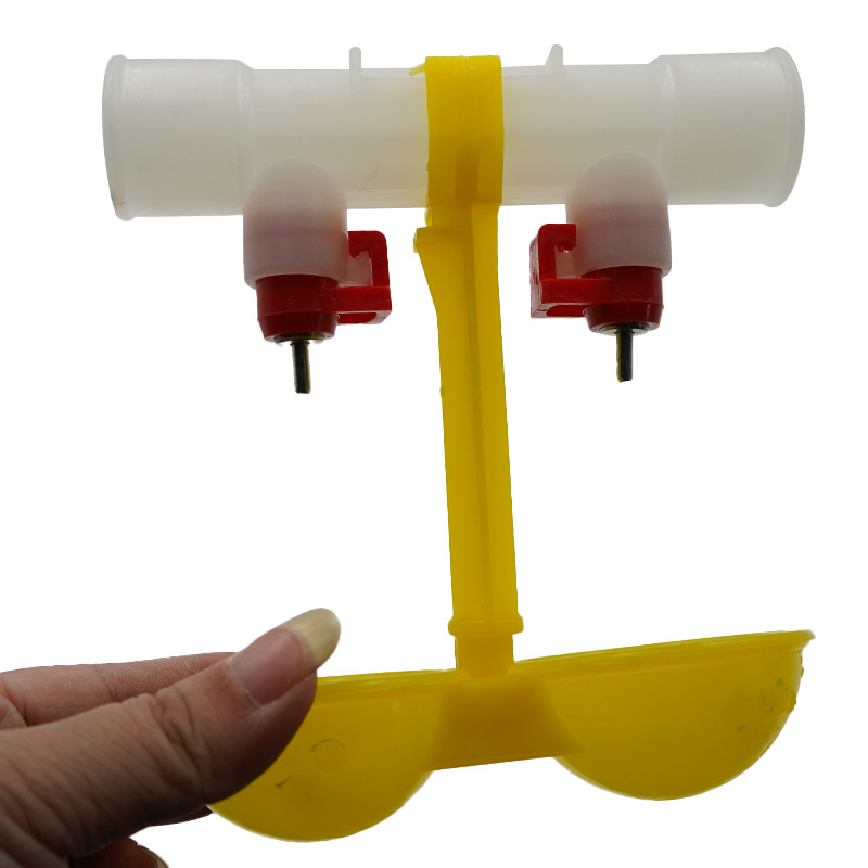 1 buc. Bol pentru adăpator de pui cu două sfarcuri Fântână automată pentru adăparea pui de pasăre de băut cană suspendată pentru hrănire