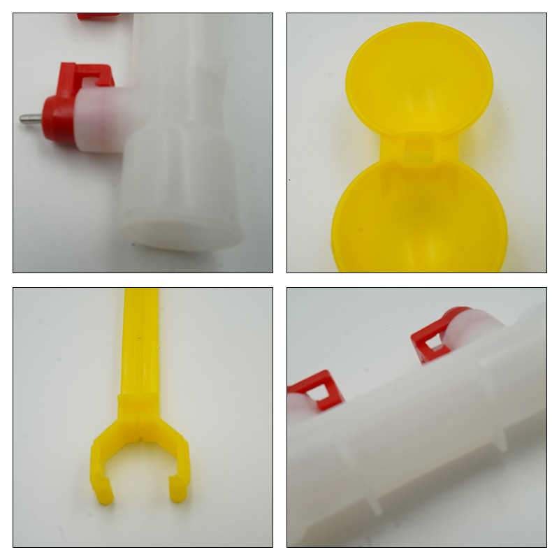 1 buc. Bol pentru adăpator de pui cu două sfarcuri Fântână automată pentru adăparea pui de pasăre de băut cană suspendată pentru hrănire