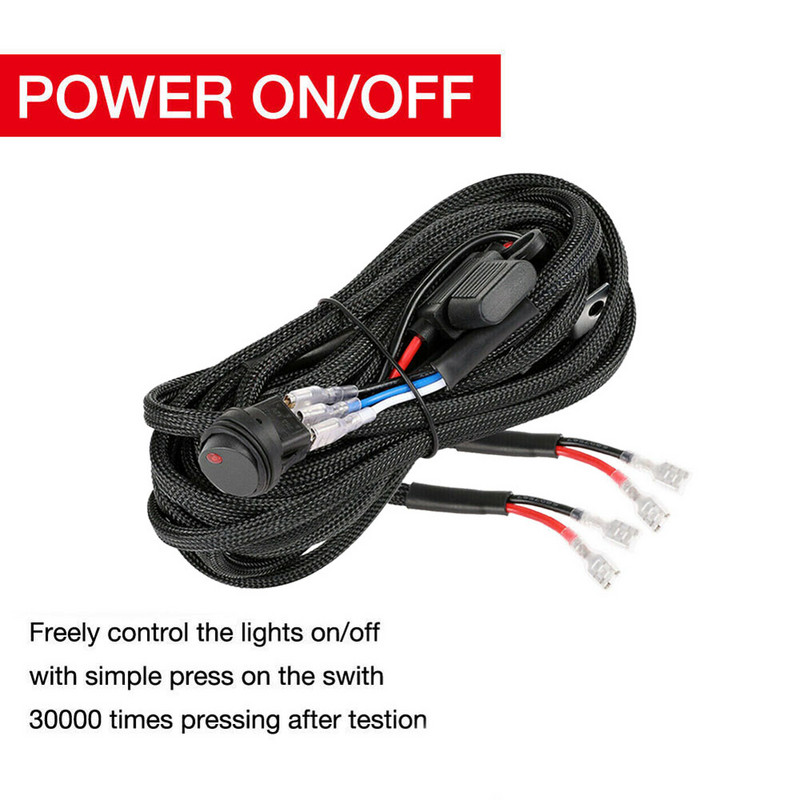 Cablajul de control al comutatorului releului Cablaj universal pentru mașină cu LED-uri Bară luminoasă de lucru Cablajul cablajului Kit releu Protecție de siguranță Accesorii auto