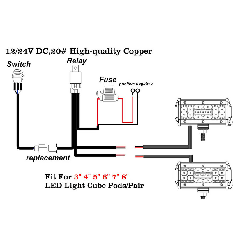 Cablajul de control al comutatorului releului Cablaj universal pentru mașină cu LED-uri Bară luminoasă de lucru Cablajul cablajului Kit releu Protecție de siguranță Accesorii auto