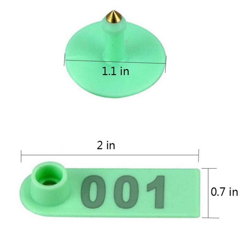 Gyvulių ausų įsagų replės su numeriais 001-100 ir 3 kaiščiais, skirtos galvijų avių kiaulių ausų įsagams pritvirtinti