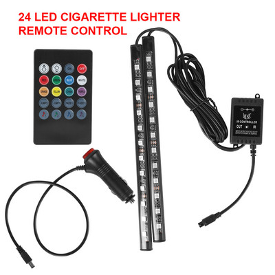 Automobilių interjero dekoratyviniai žibintai LED automobilio kojos apšvietimas 24/36/48/72 LED atmosferos lempa Aplinkos lempa nuotolinio valdymo pultas / valdymas balsu