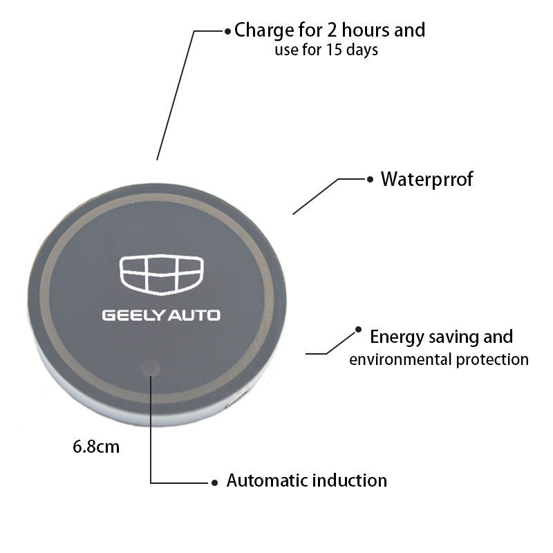 Világító autós pohár poháralátéttartó autós Led Atmosphere Light logós lámpa Geely Atlas Coolray Boyue NL3 Emgrand X7 EX7 SUV GT GC9-hez