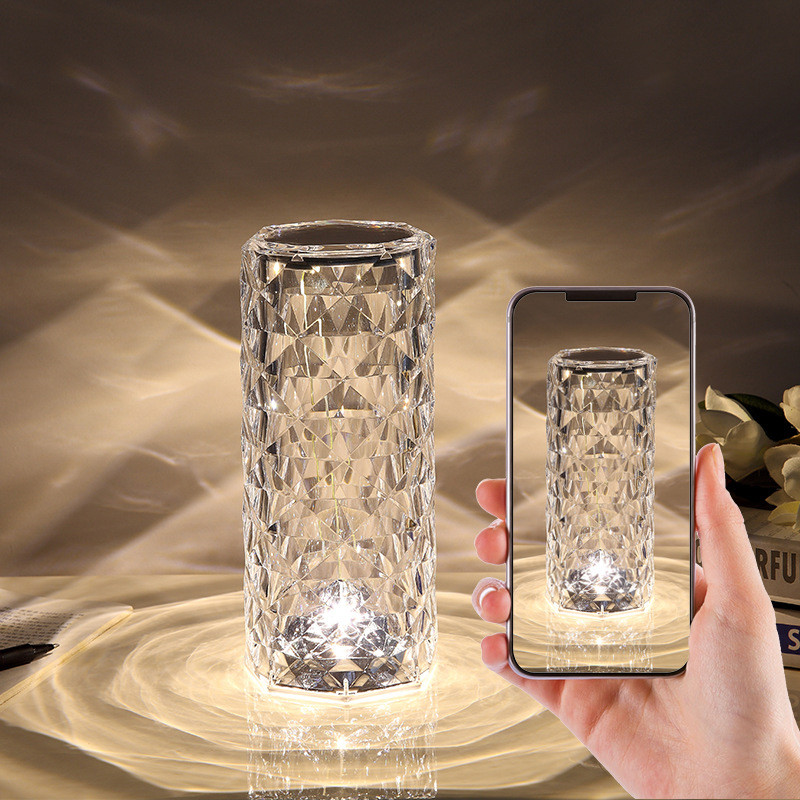 Diamond Crystal Touch Stolna svjetiljka Božićni ukras Poklon Stol Noćna svjetla USB Punjenje Dekoracija restorana Kontrola spavaće sobe