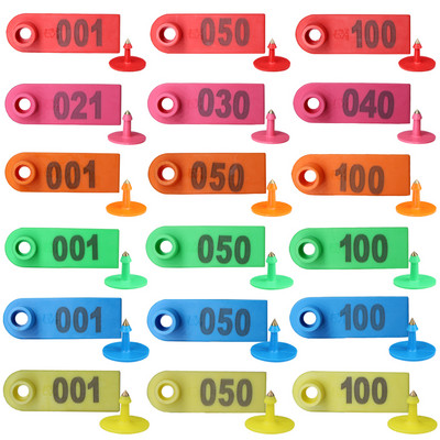 Set de etichete pentru urechi de oaie, 20 de bucăți, marcatori pentru animale din plastic, roșu, roz, verde, albastru, galben, portocaliu, pentru card de identificare cu etichetă de capră