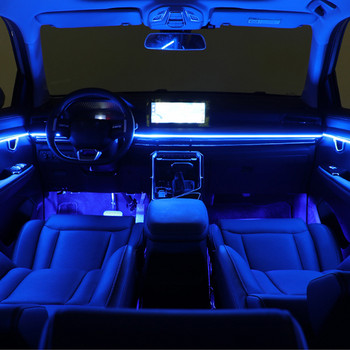 ANMINGPU 18 σε 1 Φωτιστικό Ατμόσφαιρας αυτοκινήτου LED Εσωτερικό φως Ακρυλική ταινία Έλεγχος εφαρμογής RGB 64 Έγχρωμη διακοσμητική λάμπα περιβάλλοντος