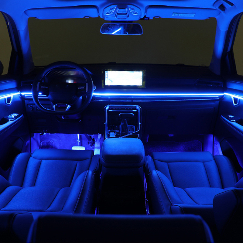 ANMINGPU 18 în 1 Lumină de atmosferă pentru mașină LED Lumină interioară Bandă acrilică App Control RGB Lampă decorativă de 64 culori