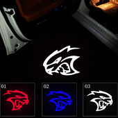 2 buc LED-uri cu laser pentru ușă auto Lumină Hellcat Logo pentru Dodge Challenger Charger Avenger Demon Hellcat Dodge Lumină de bun venit Lampă pentru picioare