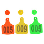 10 buc. Semne de etichetă pentru urechi pentru vite, vaci, porc, cu cercei cu cap de cupru cu tastare cu laser digitală, carte de identificare pentru animale de fermă