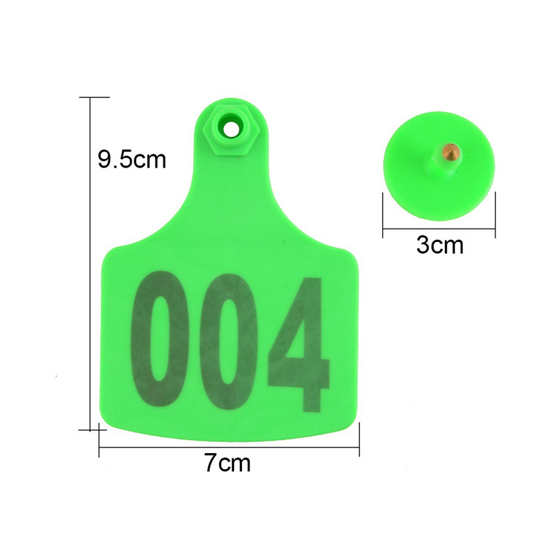 10 buc. Semne de etichetă pentru urechi pentru vite, vaci, porc, cu cercei cu cap de cupru cu tastare cu laser digitală, carte de identificare pentru animale de fermă