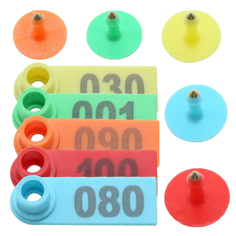 100 de bucăți etichetă pentru urechi pentru animale de oaie, marcator de capră, cercei, numerotare carduri pentru cercei pentru animale de fermă, card de identificare