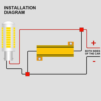 1 Pair Anti-Flicker Adapter Αδιάβροχο 39ohm 10W Load Resistor Αποκωδικοποιητές αντίστασης κατά του φλας για λυχνία σήματος αντίστροφου φωτός