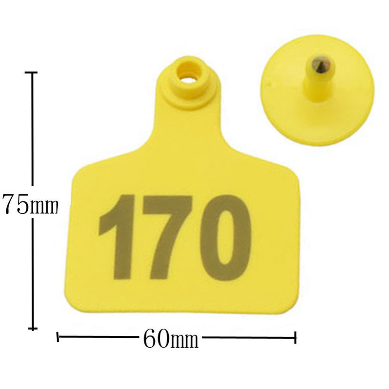 Aplikator za označavanje goveda za stoku 1-100 Ušne markice za identifikaciju goveda i životinja Komplet za označavanje ušima s 2 kom igle Kliješta za ušne markice