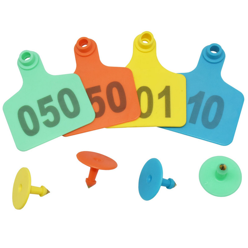 Aplikator za označavanje goveda za stoku 1-100 Ušne markice za identifikaciju goveda i životinja Komplet za označavanje ušima s 2 kom igle Kliješta za ušne markice