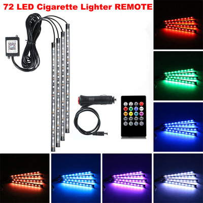 Neon LED interiorul mașinii Benzi de picior ambiante Lumină de stare Iluminare de fundal Telecomanda USB Aplicație Control muzical Auto RGB Atmosferă Lămpi decorative