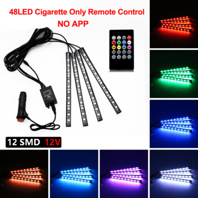 Neon LED interiorul mașinii Benzi de picior ambiante Lumină de stare Iluminare de fundal Telecomanda USB Aplicație Control muzical Auto RGB Atmosferă Lămpi decorative