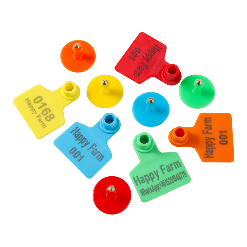 Etichetă de ureche de porc personalizată imprimare cu laser Nume fermă Număr de telefon LOGO Porc Vite Iepure Etichetă de ureche pentru animale de fermă DIY personalizat 30 buc