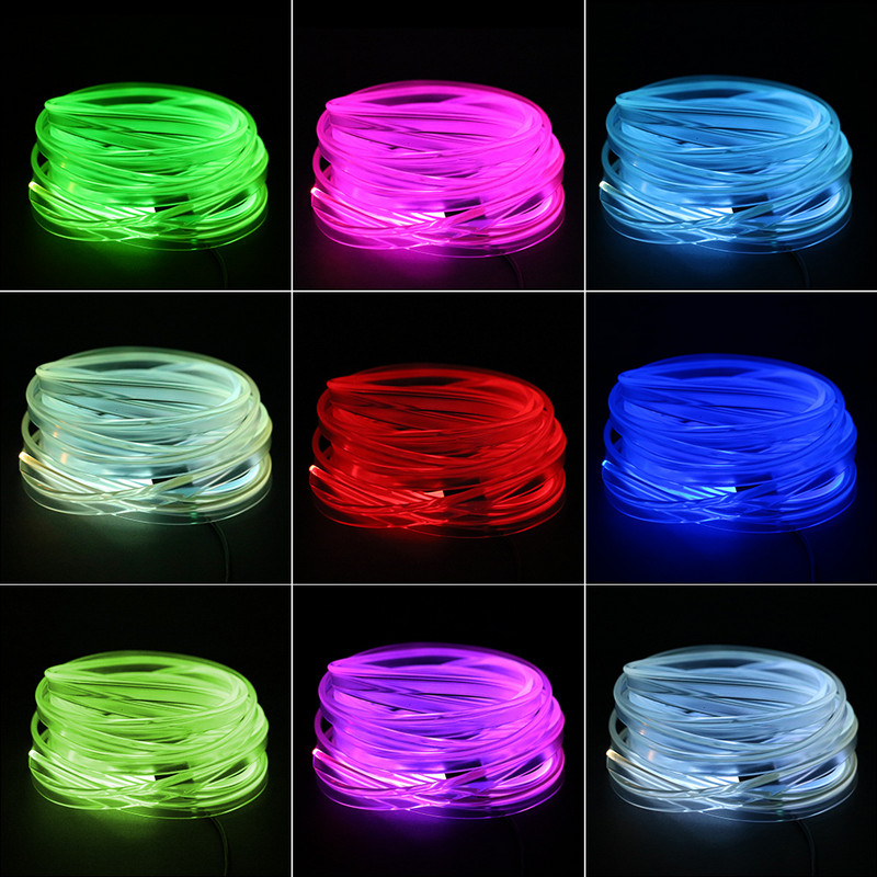 Lumini cu LED-uri pentru interiorul mașinii, bandă de lumini ambientală RGB, control al comutatorului, fibră optică, atmosferă, kit de iluminat neon, lămpi decorative auto, mufă USB