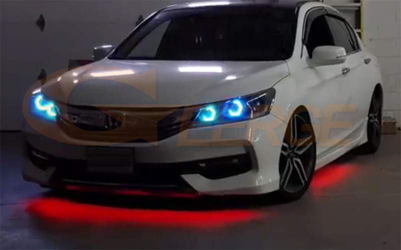 Pentru Honda Accord 2016 2017 RF Telecomanda compatibil Bluetooth APP Multicolor RGB LED Kit Angel Eyes Hexagon Hex Inele Halo