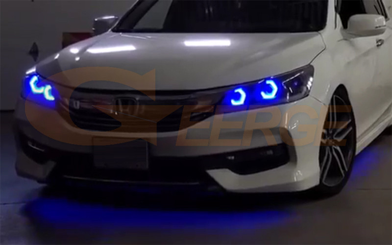 Pentru Honda Accord 2016 2017 RF Telecomanda compatibil Bluetooth APP Multicolor RGB LED Kit Angel Eyes Hexagon Hex Inele Halo