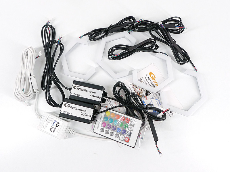 Pentru Honda Accord 2016 2017 RF Telecomanda compatibil Bluetooth APP Multicolor RGB LED Kit Angel Eyes Hexagon Hex Inele Halo