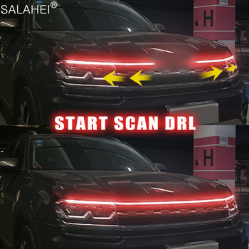 Διακοσμητικά φώτα κουκούλα αυτοκινήτου DRL RXZ LED Φως ημέρας Σάρωση Εκκίνηση Οδηγός κουκούλα αυτοκινήτου Διακοσμητική λάμπα περιβάλλοντος 12V