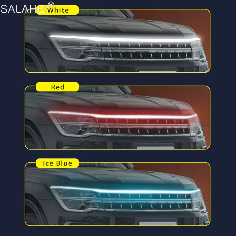 Lumini decorative pentru capota mașinii DRL RXZ LED Lumină de circulație diurnă Scanare Pornire automată Ghid capota motor Lampă ambientală decorativă 12V