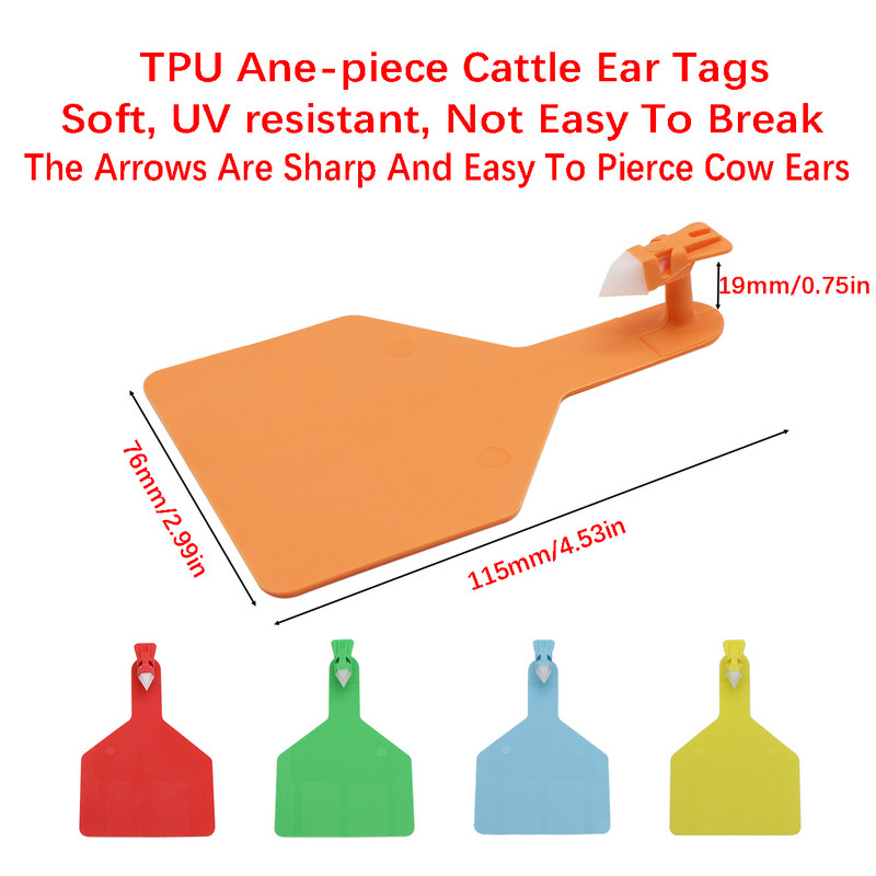 5 komada 76*115 mm integrirana TPU ušna markica za stoku, naušnice bez riječi, prilagođeni broj, kravlja ušna markica, informacijska kartica s domaćim životinjama
