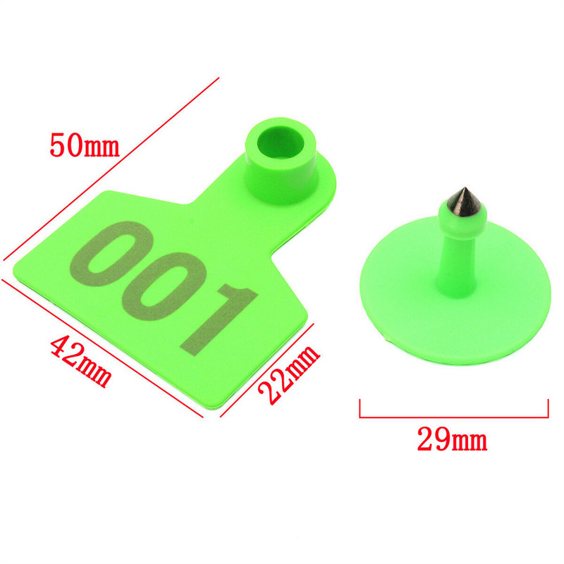 Ušne markice za životinje s brojem 001-100 za ugradnju goveda, ovce, svinje, naljepnice za ušne markice za stoku