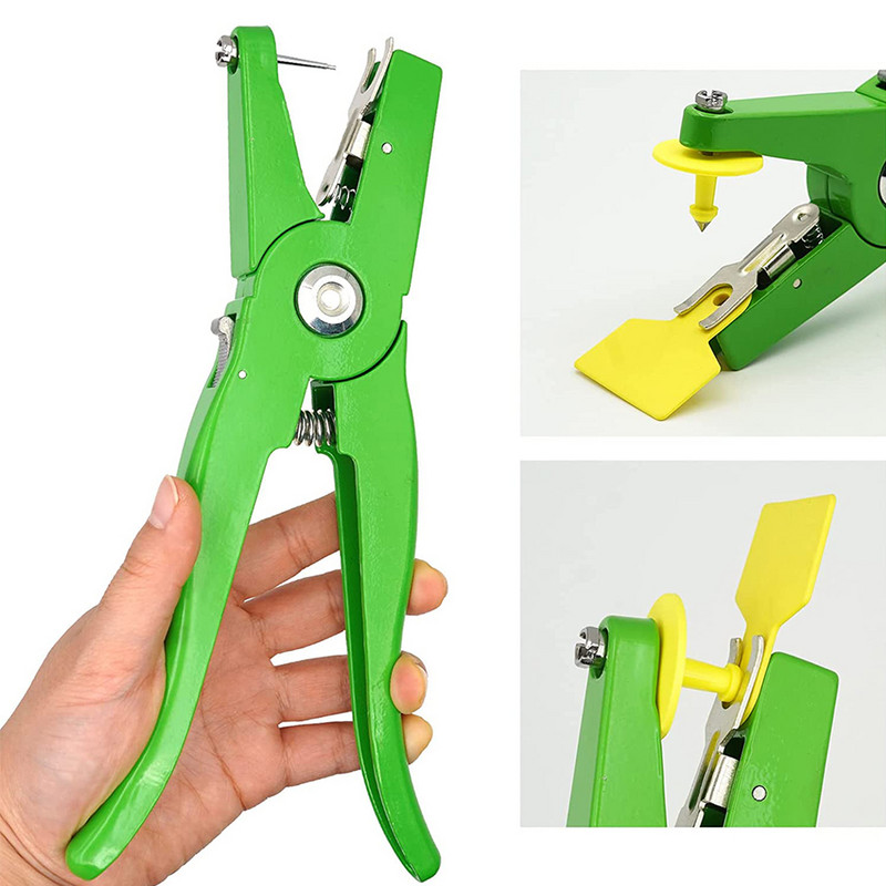 Aplicator de marcatori pentru etichete de urechi pentru animale 001-100 Kit de identificare pentru ovine, capre, porci, cu 2 buc. Clești pentru etichete.