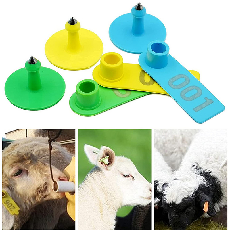 Aplicator de marcatori pentru etichete de urechi pentru animale 001-100 Kit de identificare pentru ovine, capre, porci, cu 2 buc. Clești pentru etichete.