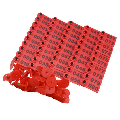 Br. 1-100 Ovčje ušne markice s natpisom Ear Laser Tipkanje Bakrene naušnice s glavom Identifikacijska kartica domaćih životinja Besplatna dostava