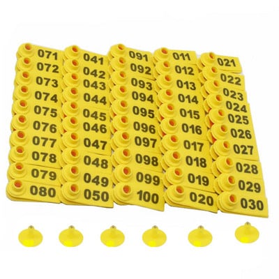 Br. 1-100 Ovčje ušne markice s natpisom Ear Laser Tipkanje Bakrene naušnice s glavom Identifikacijska kartica domaćih životinja Besplatna dostava