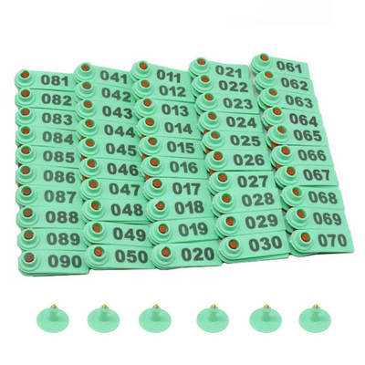 Br. 1-100 Ovčje ušne markice s natpisom Ear Laser Tipkanje Bakrene naušnice s glavom Identifikacijska kartica domaćih životinja Besplatna dostava