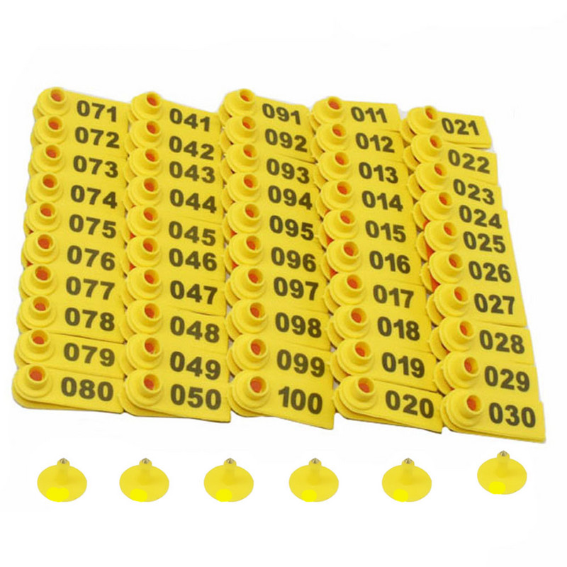 Br. 1-100 Ovčje ušne markice s natpisom Ear Laser Tipkanje Bakrene naušnice s glavom Identifikacijska kartica domaćih životinja Besplatna dostava