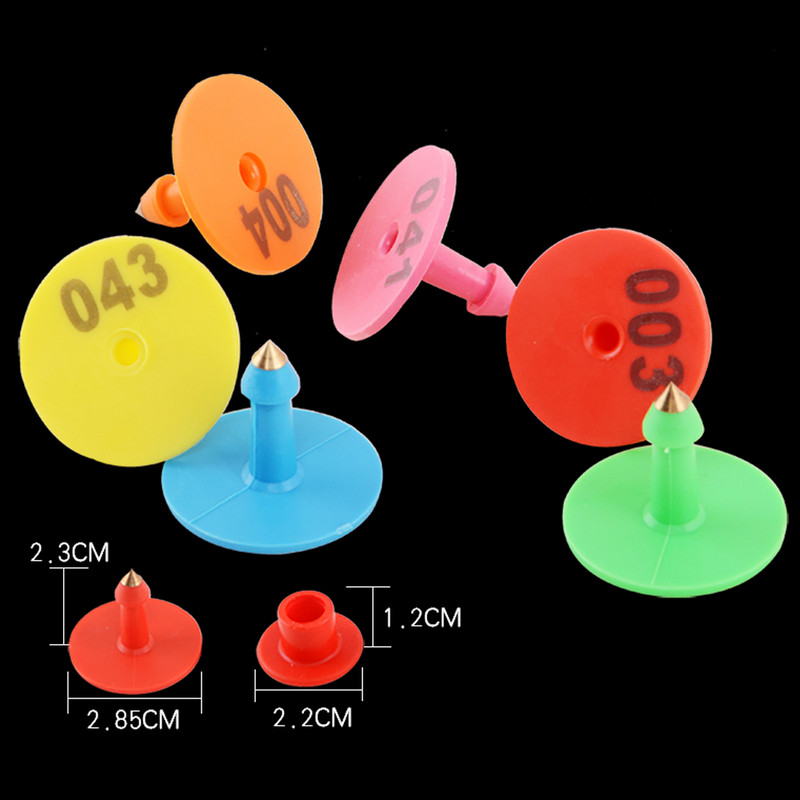 30KOM Ovca Zec Koza Svinja Ušna markica s riječju Ear Laser Tipkanje Bakrene naušnice s glavom 6 boja Identifikacijska kartica domaćih životinja
