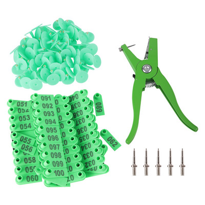 Ausų įsagų avių žymeklio aplikatorius 001-100 ausų įsagų ožkų identifikavimo rinkinys Ausų žymeklis su 5 vnt.